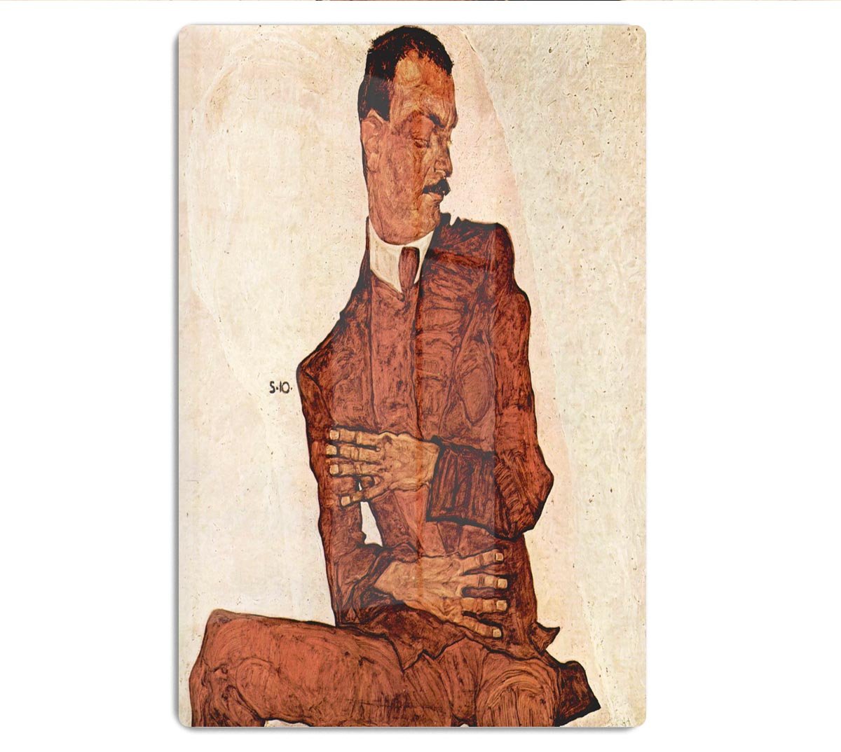 Portrait of Arthur Rossler by Egon Schiele HD Metal Print - Canvas Art Rocks - 1