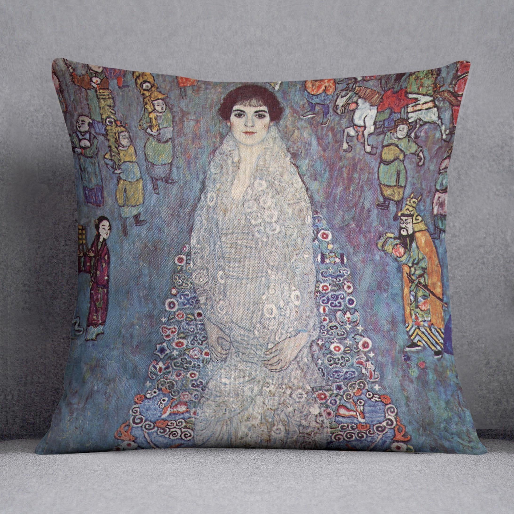 Portrait of Baroness Elisabeth Bachofen by Klimt Throw Pillow