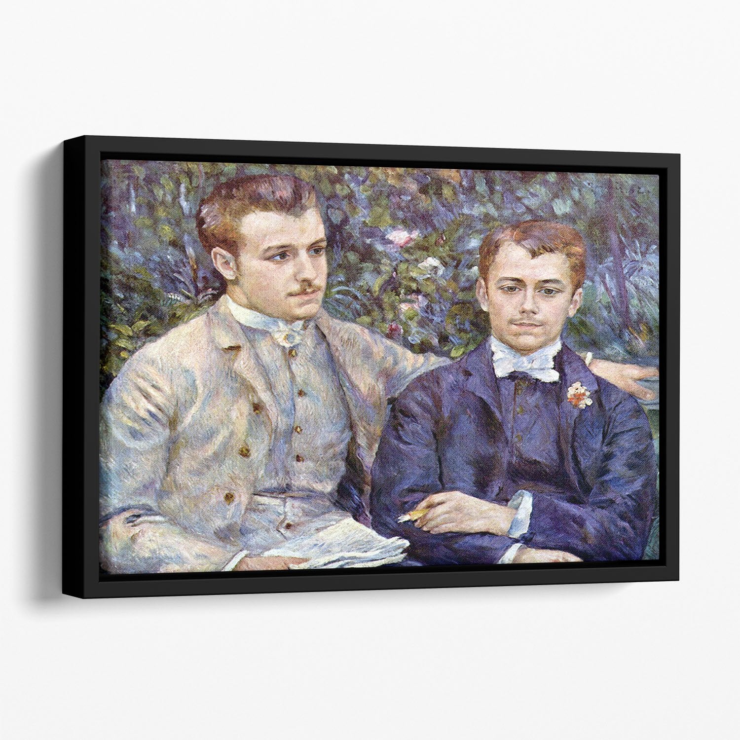 Portrait of Charles and George by Renoir Floating Framed Canvas