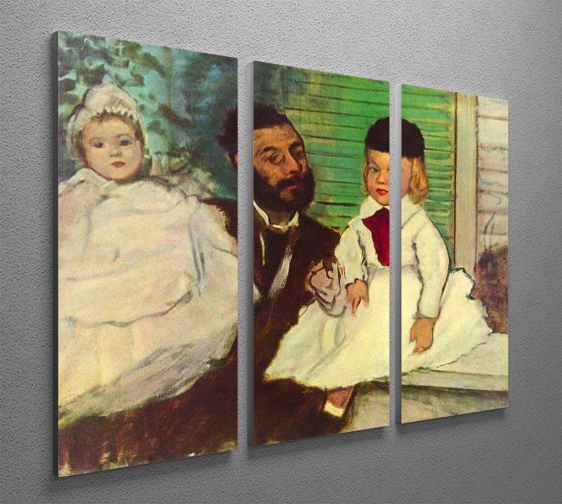 Portrait of Count Lepic and his daughters by Degas 3 Split Panel Canvas Print - Canvas Art Rocks - 2