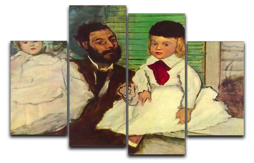 Portrait of Count Lepic and his daughters by Degas 4 Split Panel Canvas - Canvas Art Rocks - 1