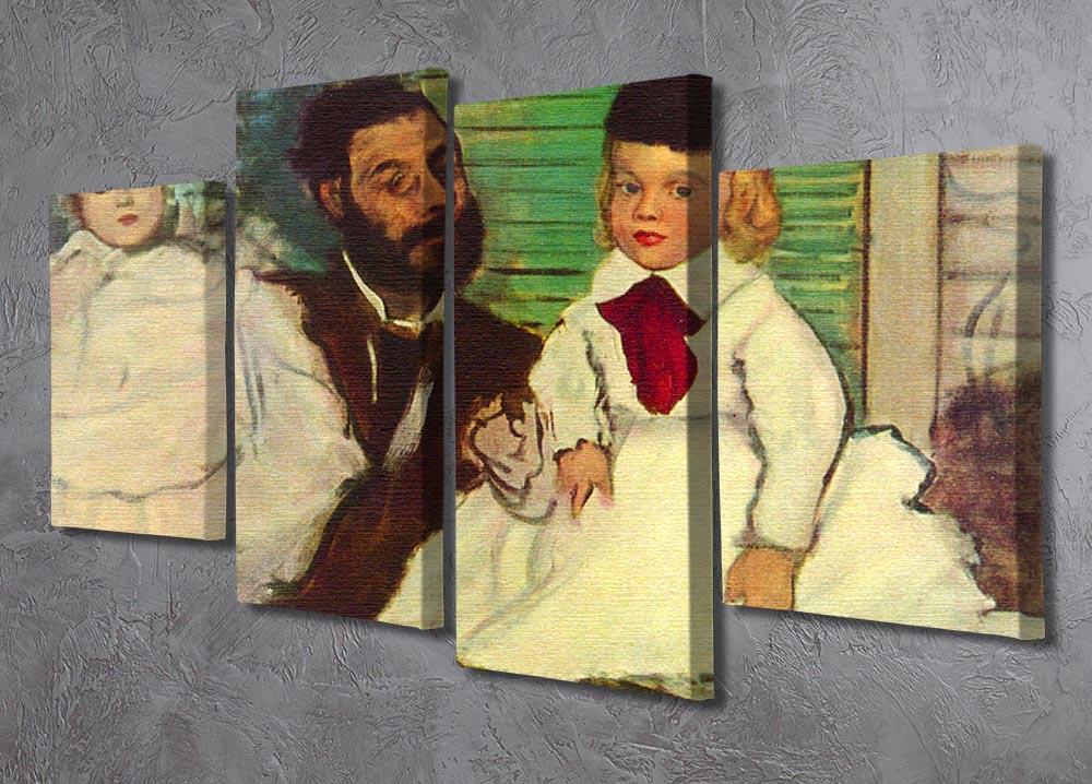 Portrait of Count Lepic and his daughters by Degas 4 Split Panel Canvas - Canvas Art Rocks - 2