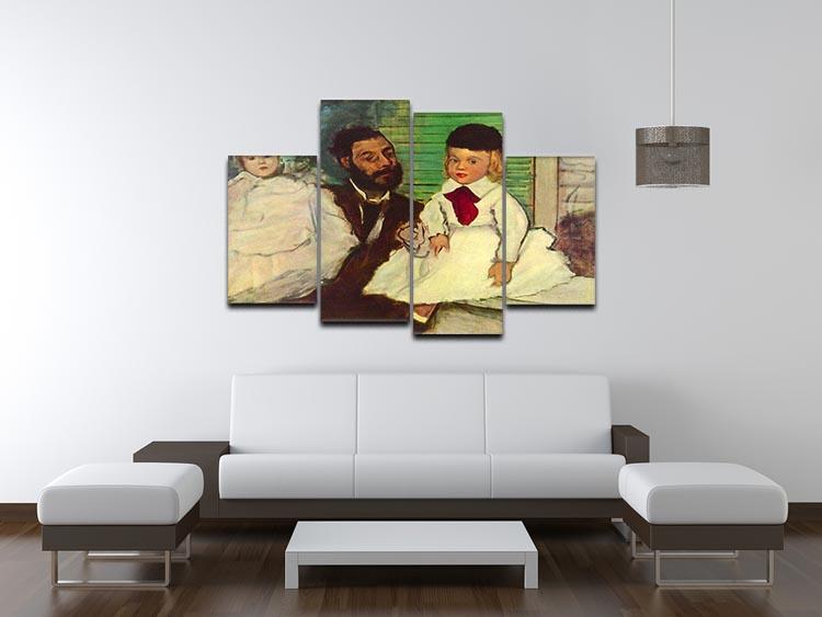 Portrait of Count Lepic and his daughters by Degas 4 Split Panel Canvas - Canvas Art Rocks - 3