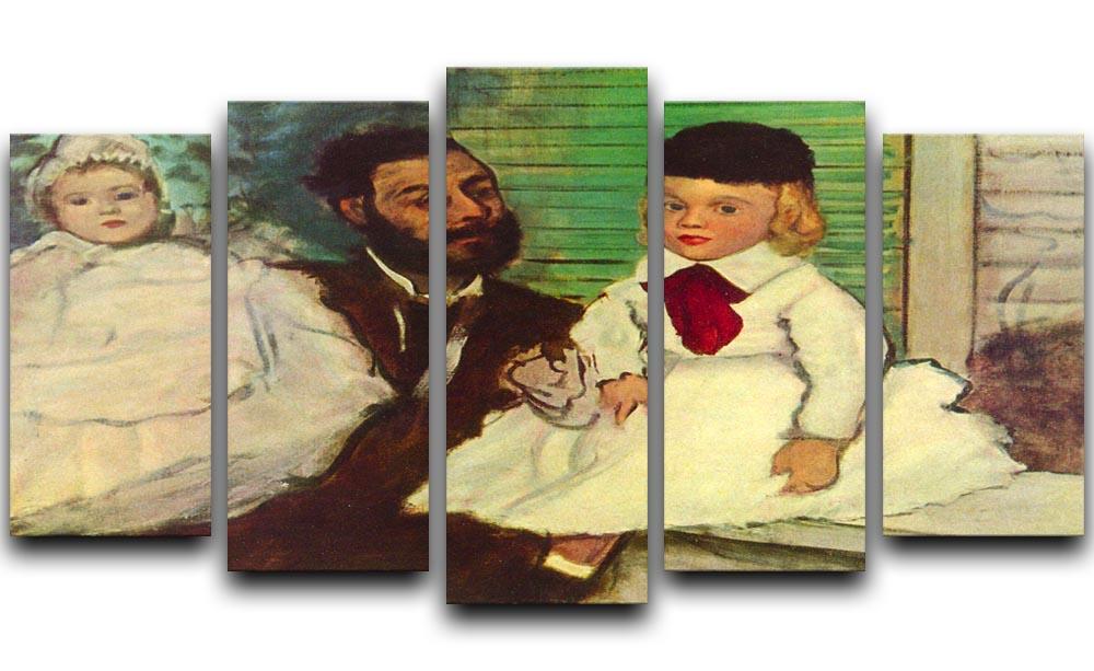 Portrait of Count Lepic and his daughters by Degas 5 Split Panel Canvas - Canvas Art Rocks - 1