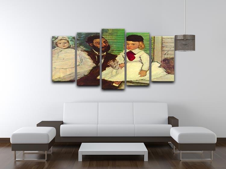 Portrait of Count Lepic and his daughters by Degas 5 Split Panel Canvas - Canvas Art Rocks - 3