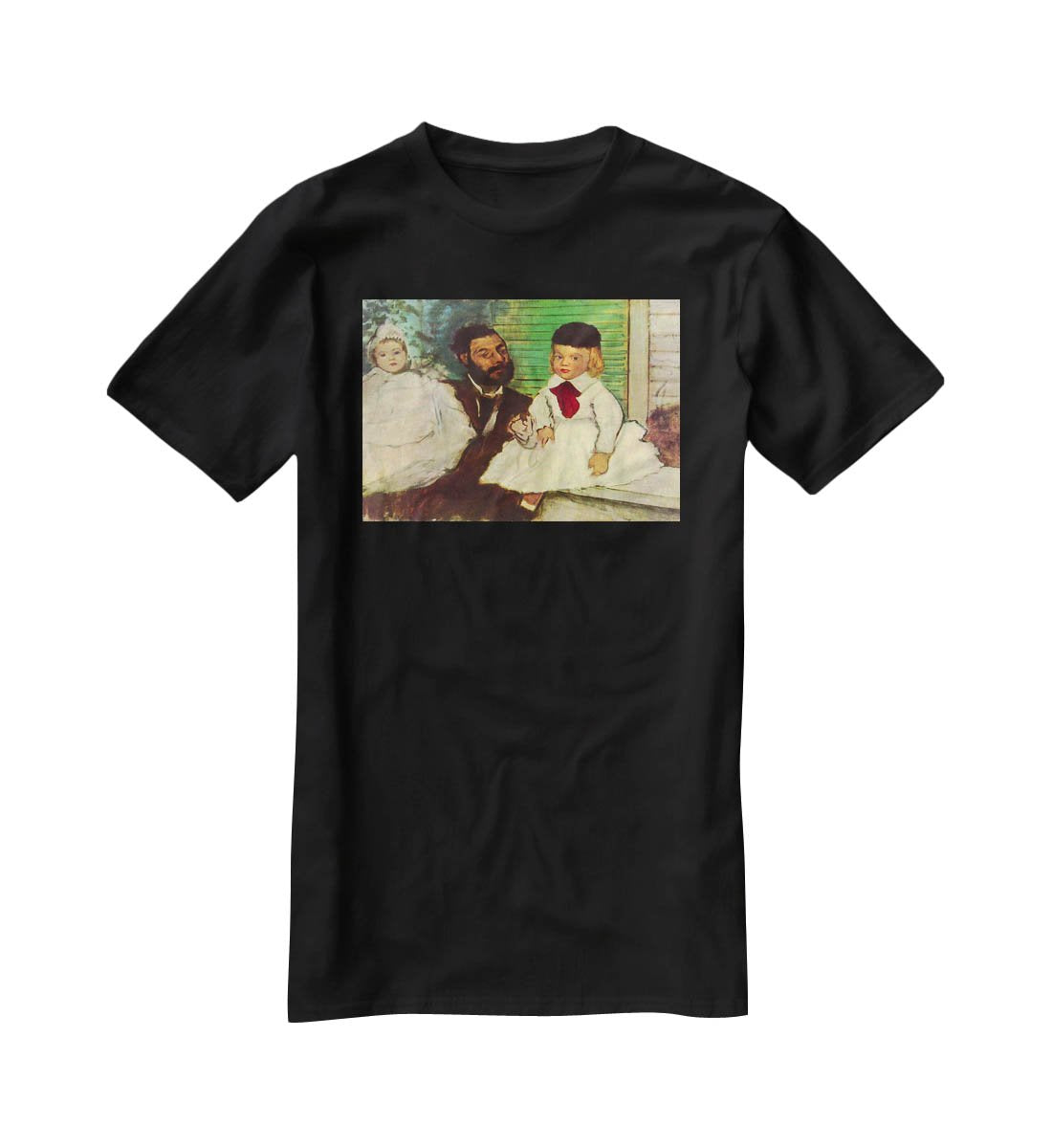 Portrait of Count Lepic and his daughters by Degas T-Shirt - Canvas Art Rocks - 1