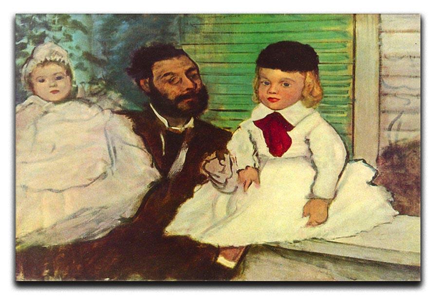 Portrait of Count Lepic and his daughters by Degas Canvas Print or Poster - Canvas Art Rocks - 1