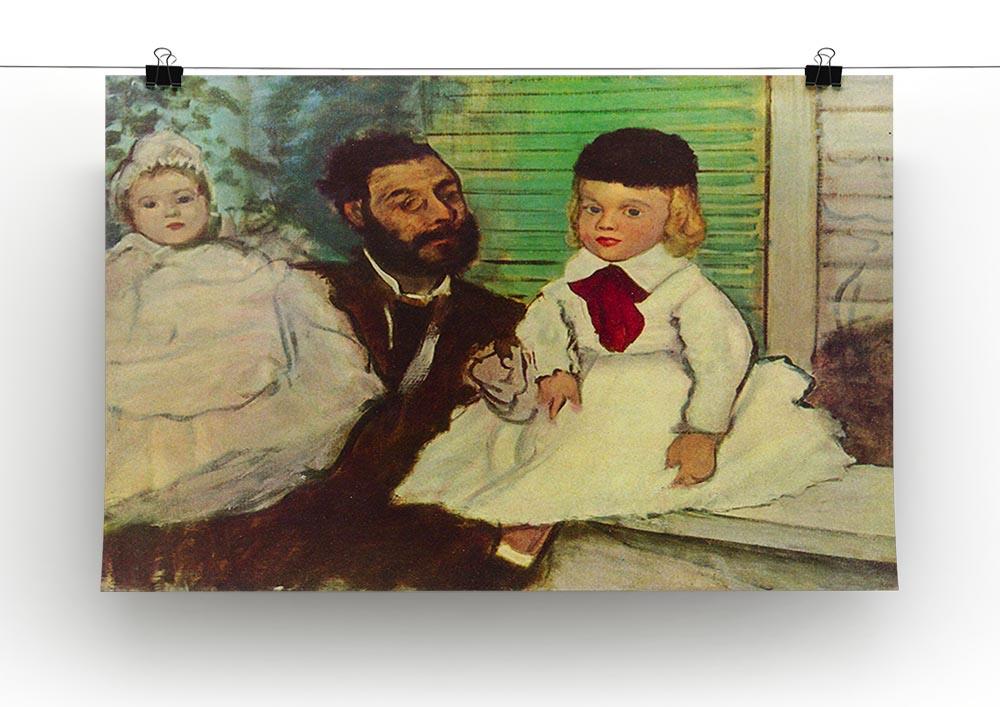 Portrait of Count Lepic and his daughters by Degas Canvas Print or Poster - Canvas Art Rocks - 2