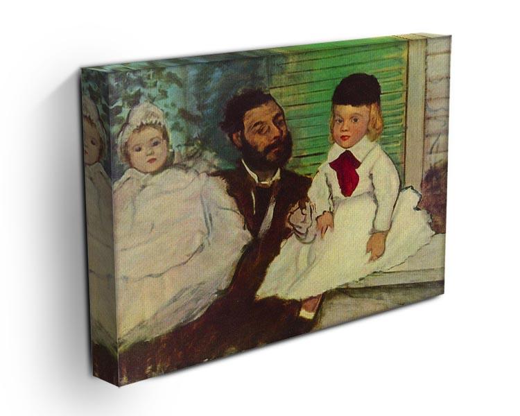 Portrait of Count Lepic and his daughters by Degas Canvas Print or Poster - Canvas Art Rocks - 3