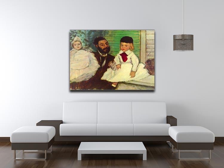 Portrait of Count Lepic and his daughters by Degas Canvas Print or Poster - Canvas Art Rocks - 4