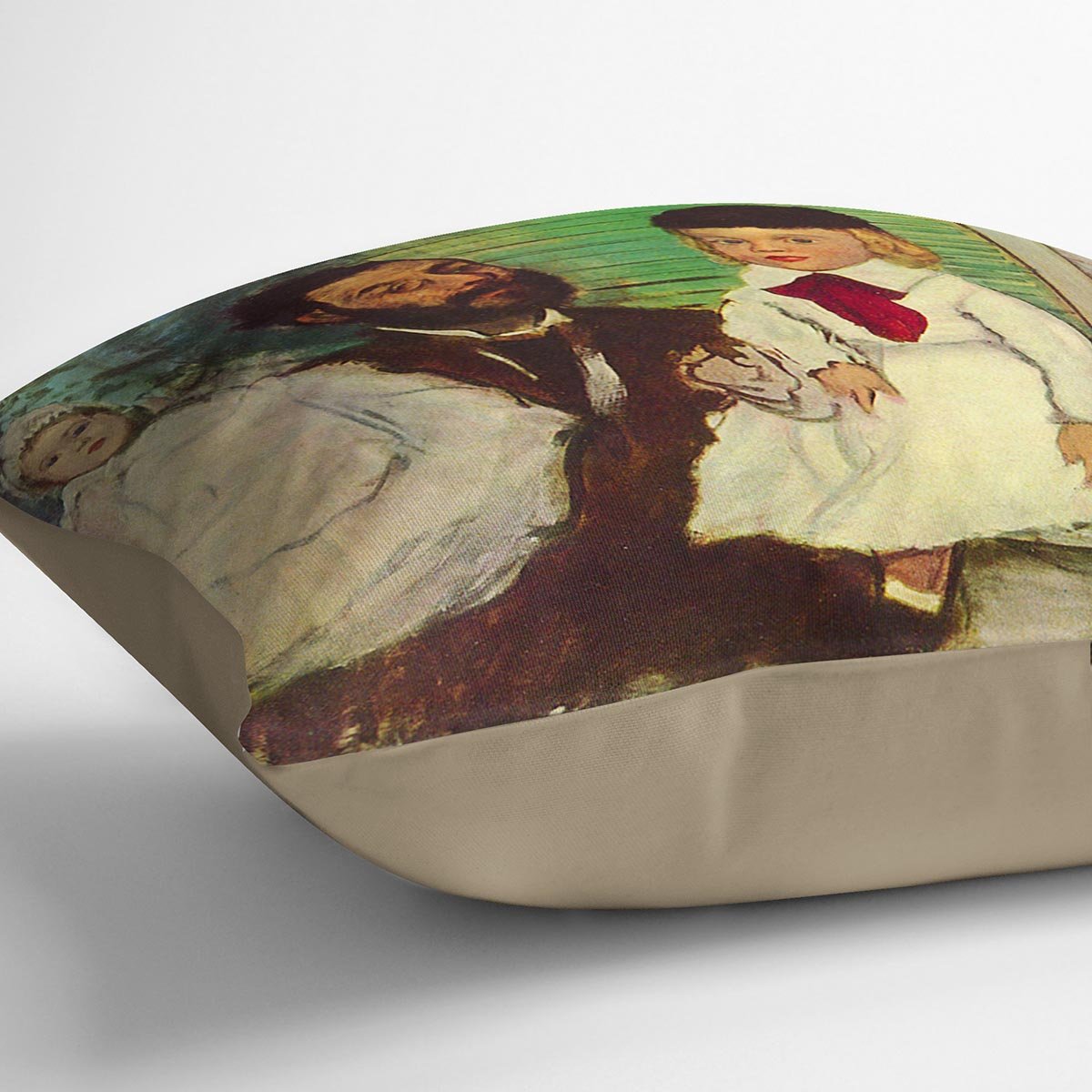 Portrait of Count Lepic and his daughters by Degas Cushion