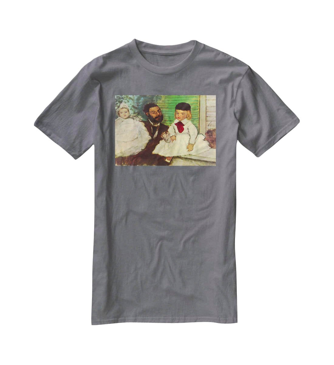 Portrait of Count Lepic and his daughters by Degas T-Shirt - Canvas Art Rocks - 3