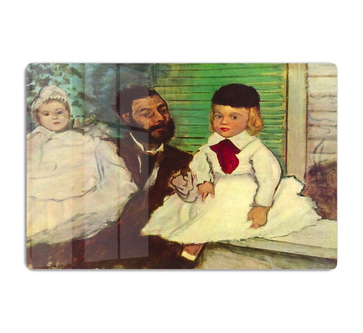 Portrait of Count Lepic and his daughters by Degas HD Metal Print - Canvas Art Rocks - 1