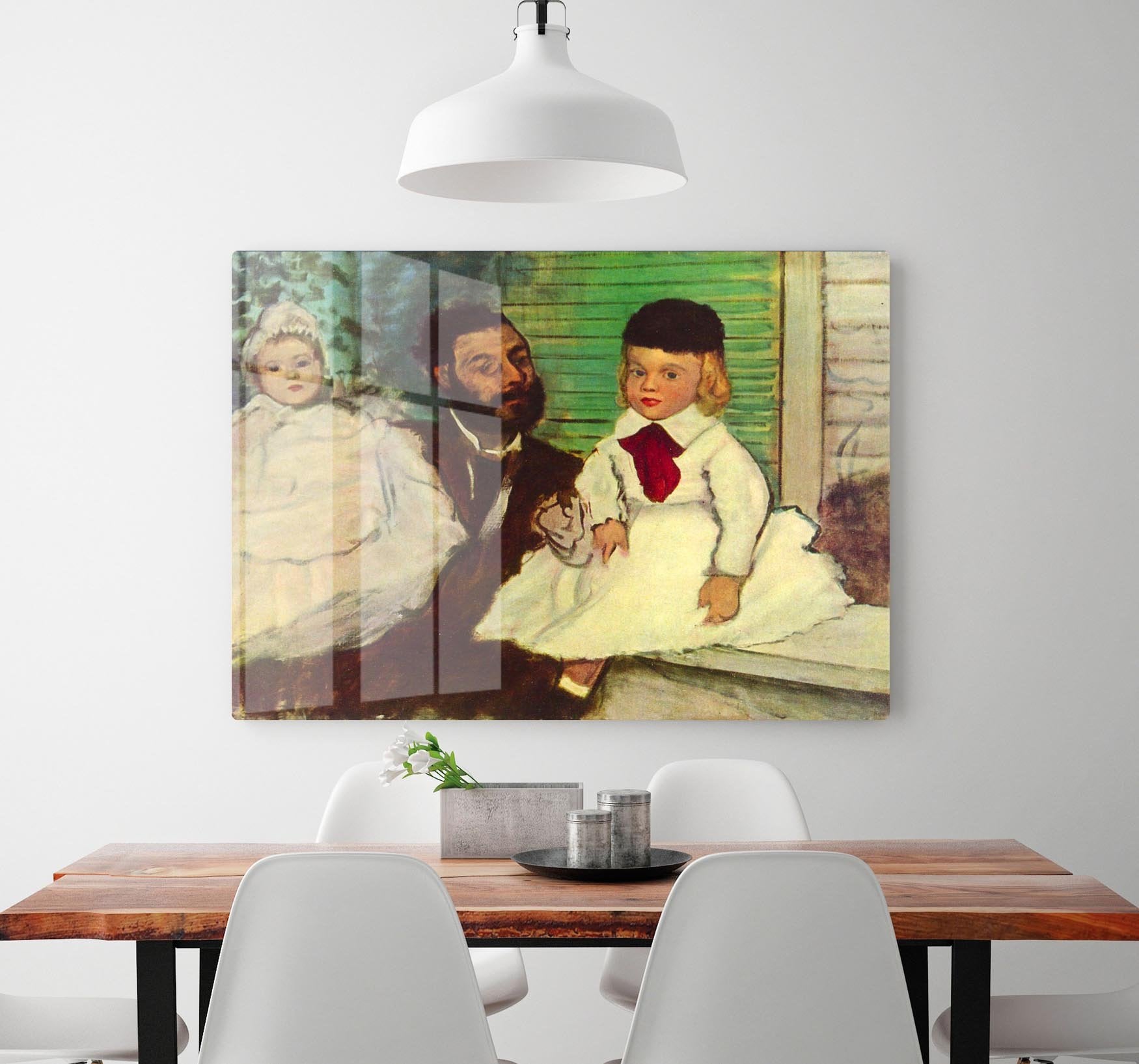 Portrait of Count Lepic and his daughters by Degas HD Metal Print - Canvas Art Rocks - 2