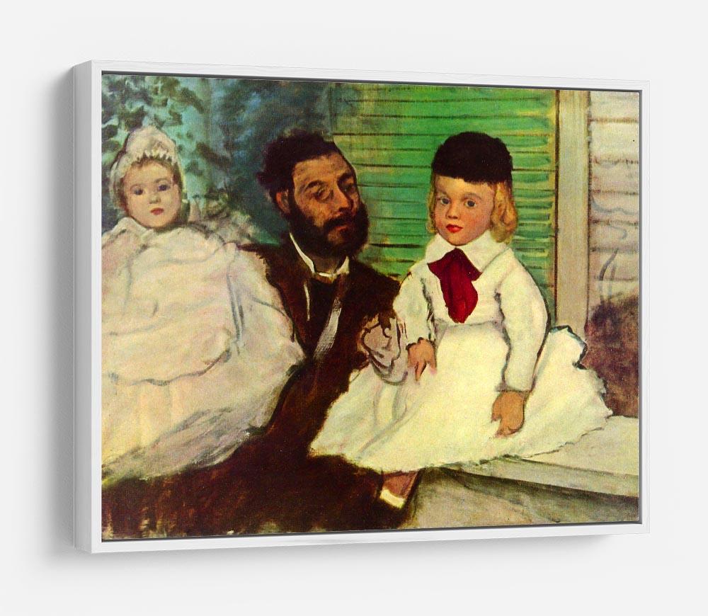 Portrait of Count Lepic and his daughters by Degas HD Metal Print - Canvas Art Rocks - 7