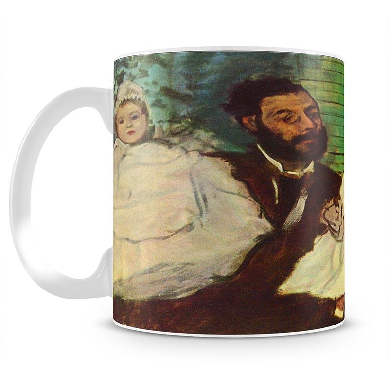 Portrait of Count Lepic and his daughters by Degas Mug - Canvas Art Rocks - 1