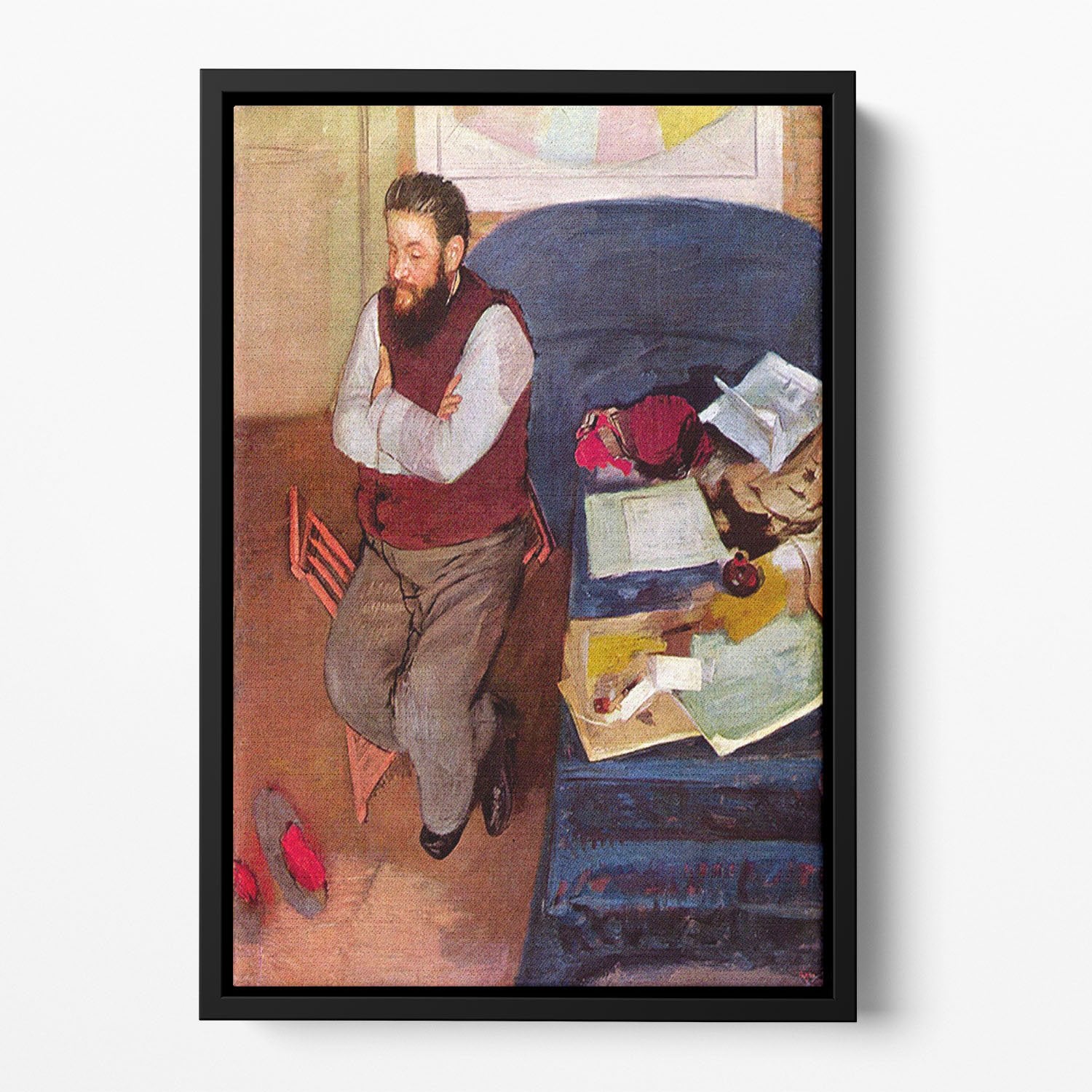 Portrait of Diego Martelli by Degas Floating Framed Canvas
