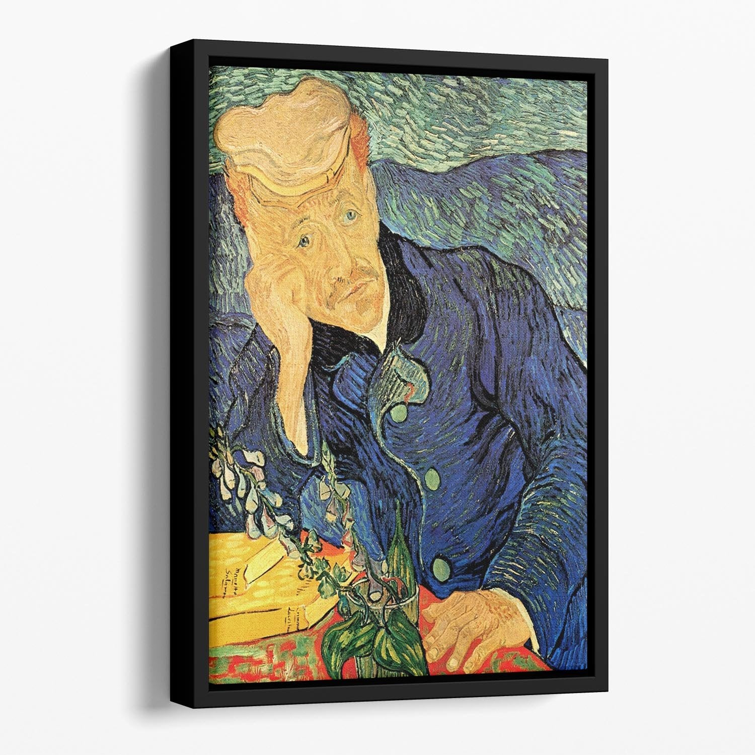 Portrait of Doctor Gachet 2 by Van Gogh Floating Framed Canvas