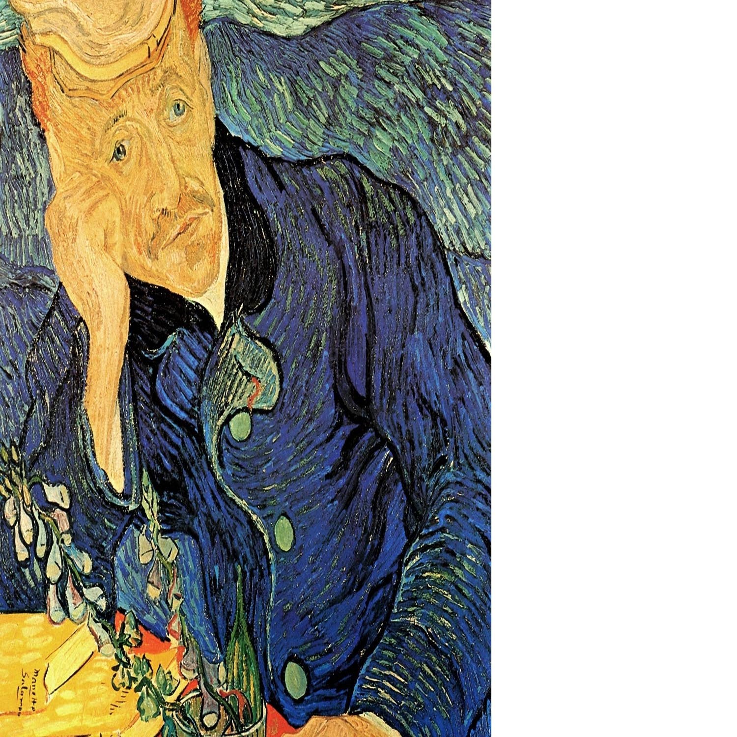 Portrait of Doctor Gachet 2 by Van Gogh Floating Framed Canvas