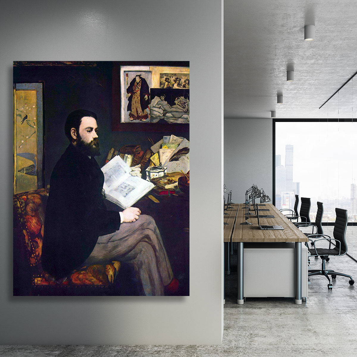 Portrait of Emile Zola by Manet Canvas Print or Poster - Canvas Art Rocks - 3