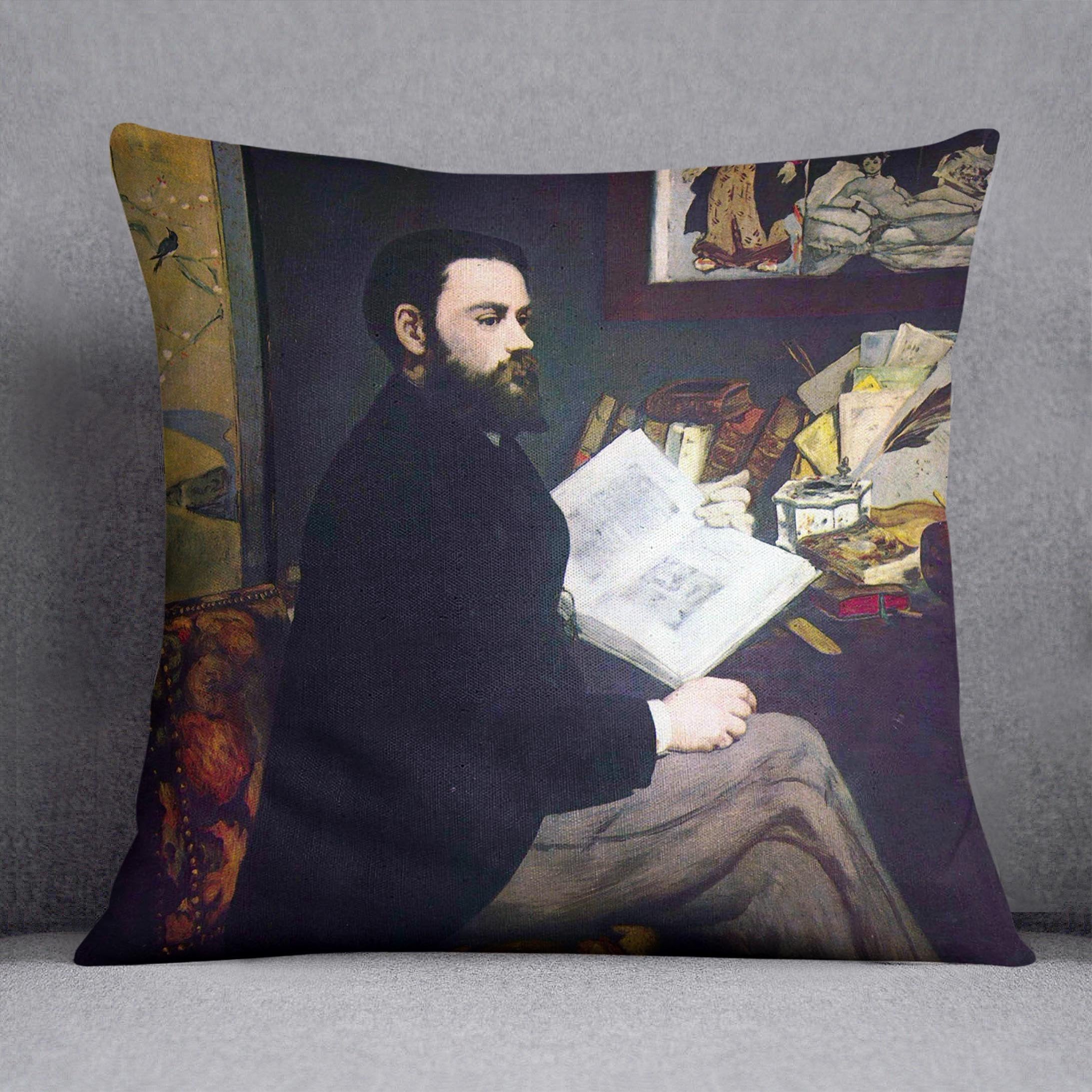 Portrait of Emile Zola by Manet Throw Pillow