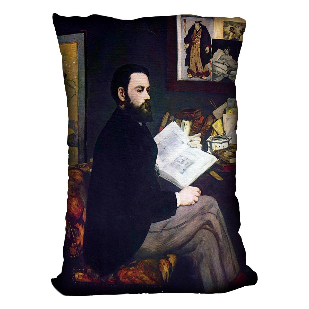 Portrait of Emile Zola by Manet Throw Pillow