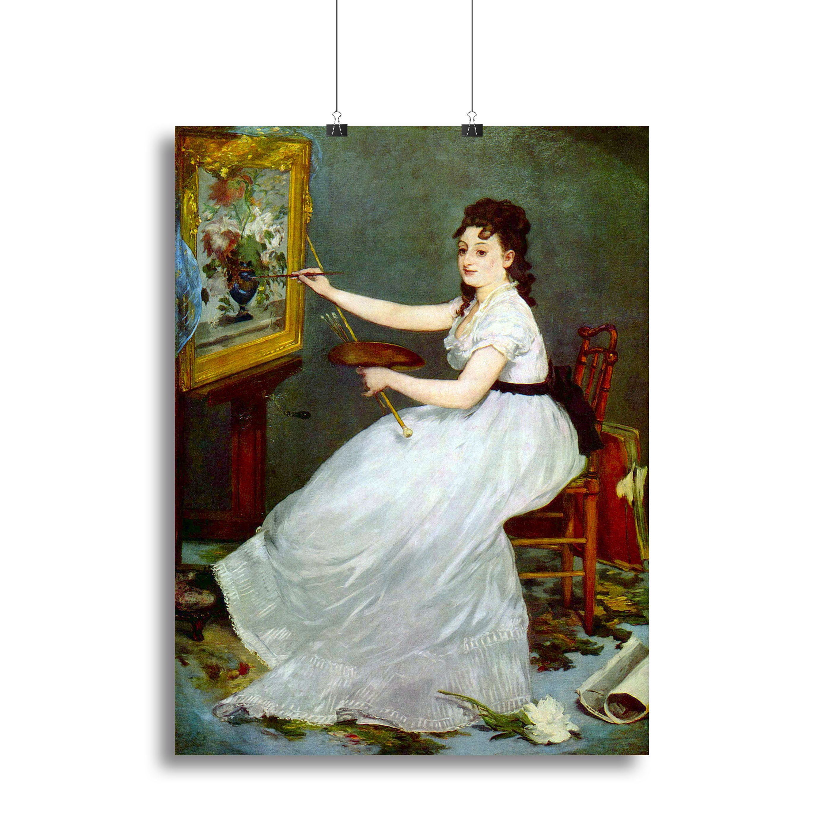 Portrait of Eva GonzalCs in Manets studio by Manet Canvas Print or Poster - Canvas Art Rocks - 2
