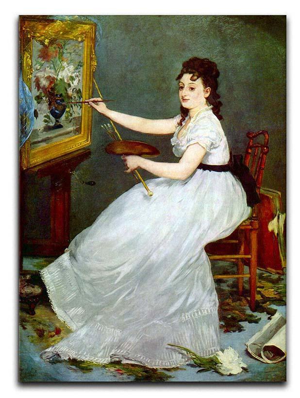 Portrait of Eva GonzalCs in Manets studio by Manet Canvas Print or Poster  - Canvas Art Rocks - 1