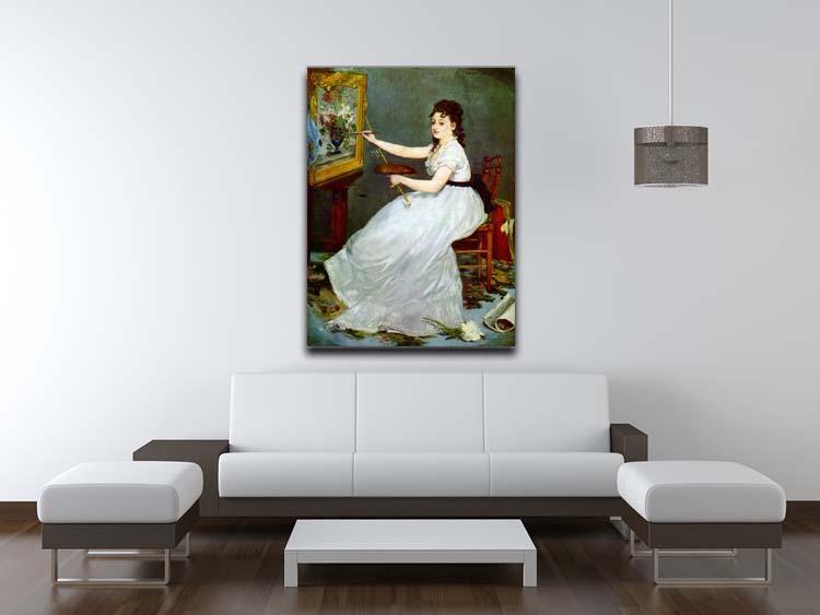 Portrait of Eva GonzalCs in Manets studio by Manet Canvas Print or Poster - Canvas Art Rocks - 4