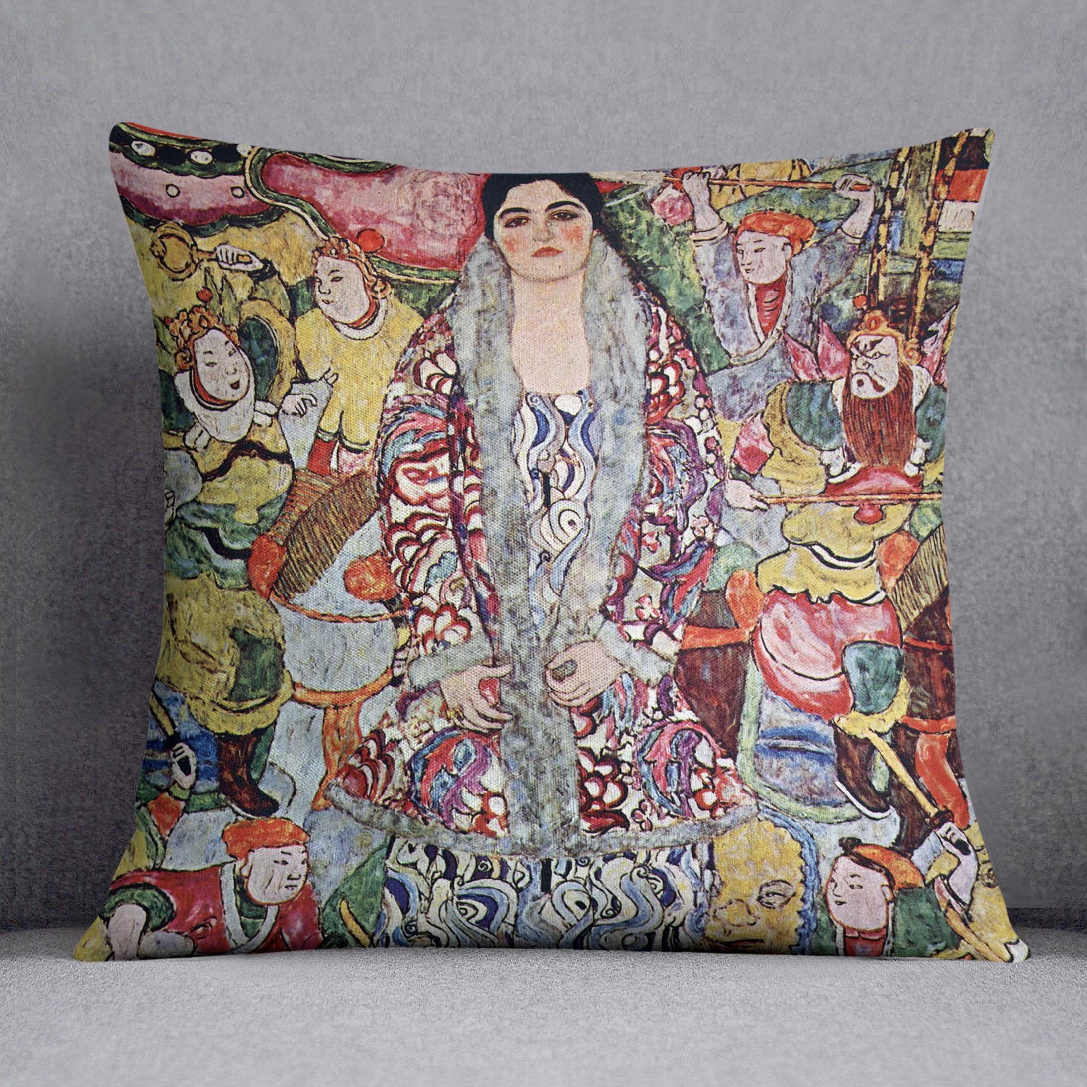Portrait of Frederika Maria Beer by Klimt Throw Pillow