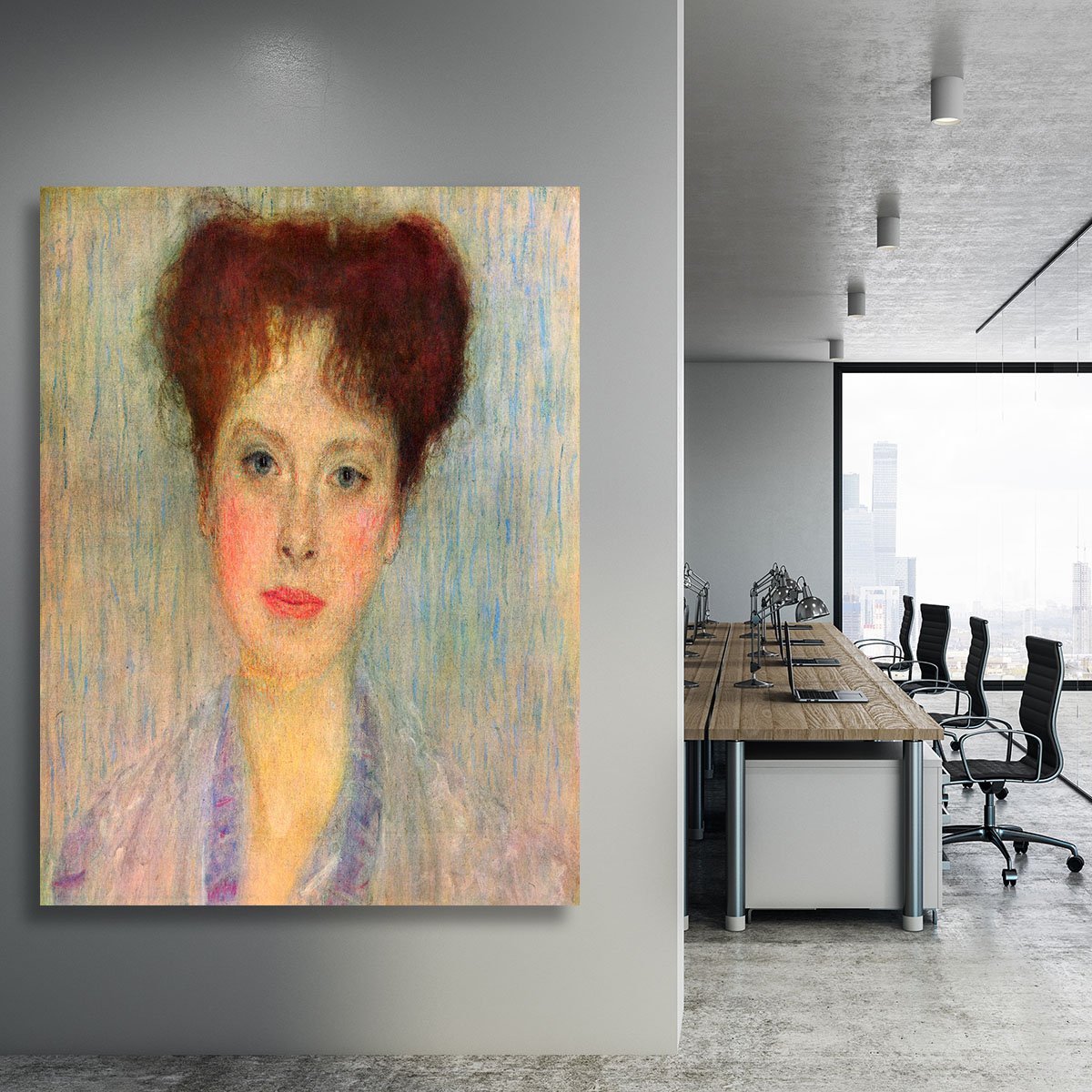 Portrait of Gertha Fersovanyi detail by Klimt Canvas Print or Poster