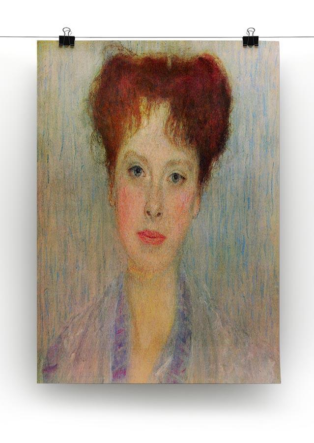 Portrait of Gertha Fersovanyi detail by Klimt Canvas Print or Poster - Canvas Art Rocks - 2