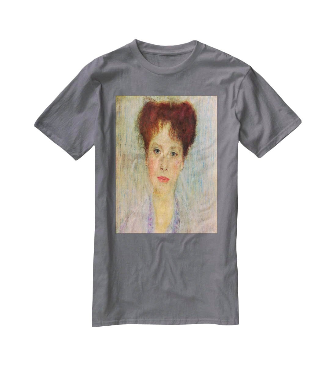 Portrait of Gertha Fersovanyi detail by Klimt T-Shirt - Canvas Art Rocks - 3