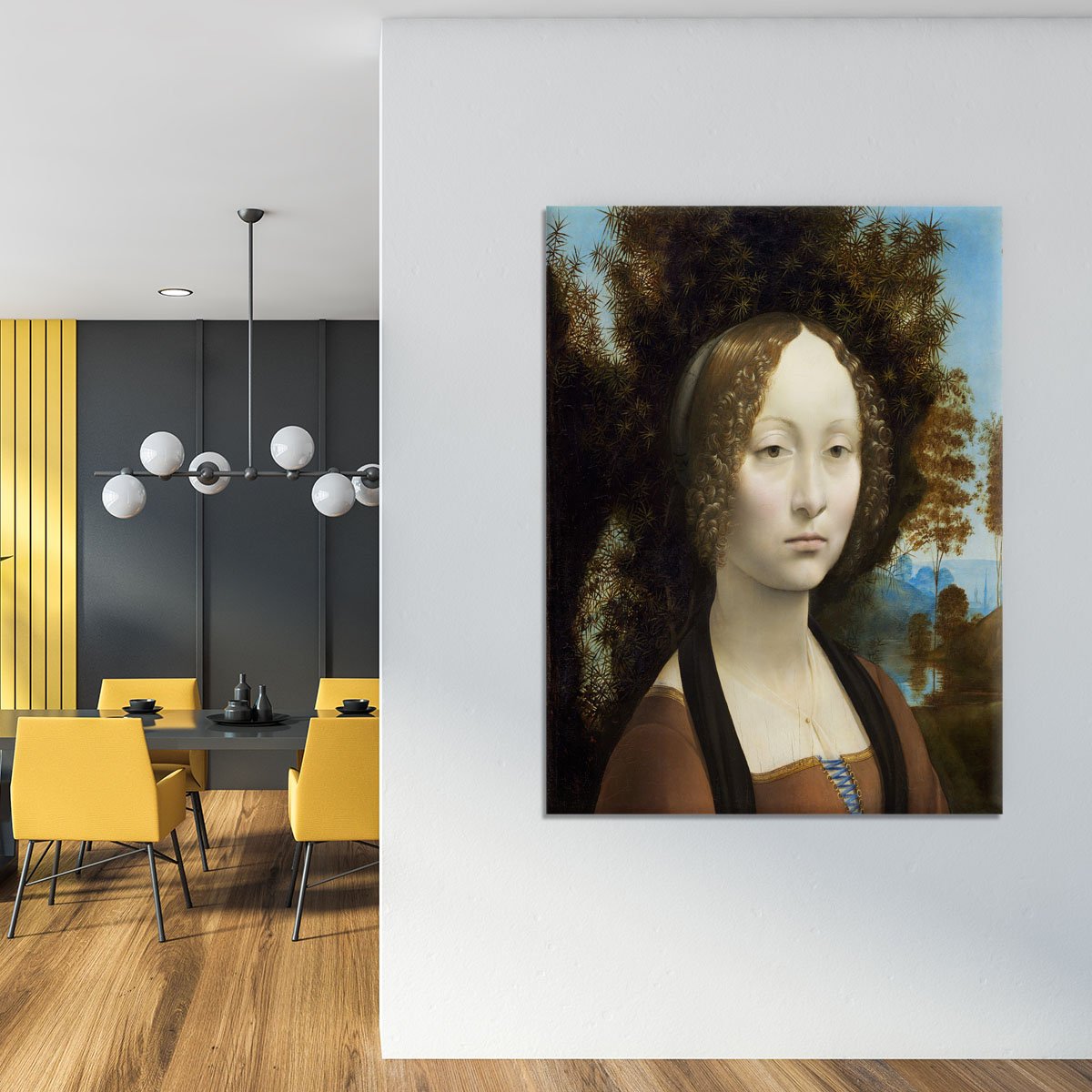 Portrait of Ginevra de Benci by Da Vinci Canvas Print or Poster