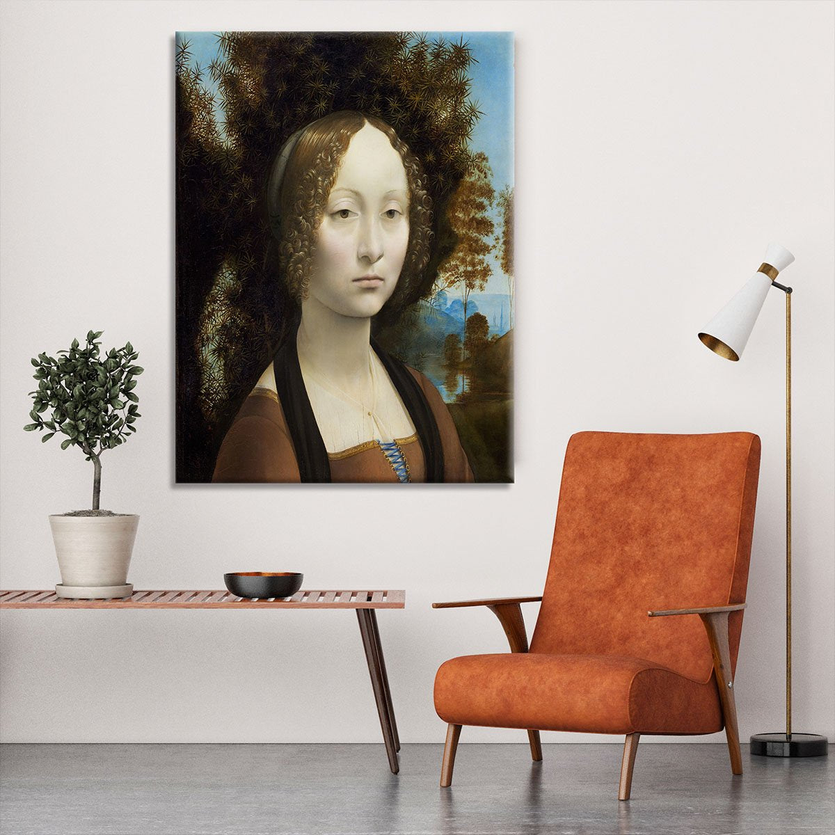 Portrait of Ginevra de Benci by Da Vinci Canvas Print or Poster