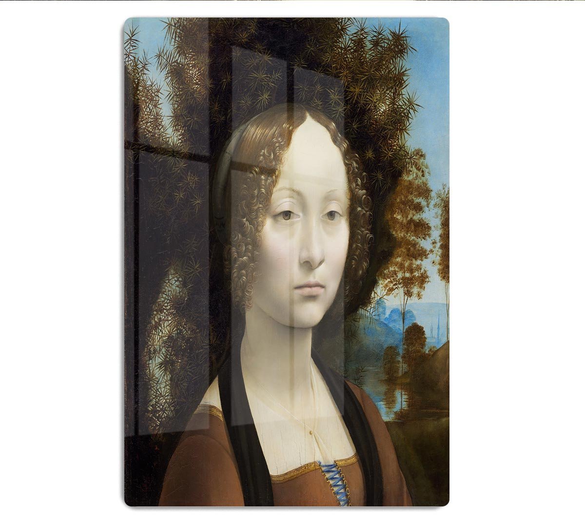 Portrait of Ginevra de Benci by Da Vinci HD Metal Print