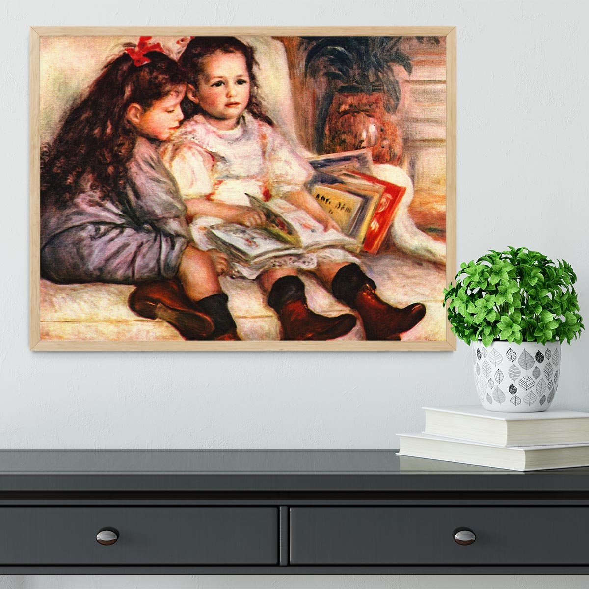 Portrait of Jean and Genevieve Caillebotte by Renoir Framed Print - Canvas Art Rocks - 4