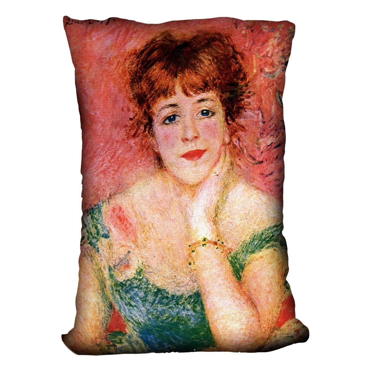 Portrait of Jeanne Samary by Renoir Throw Pillow