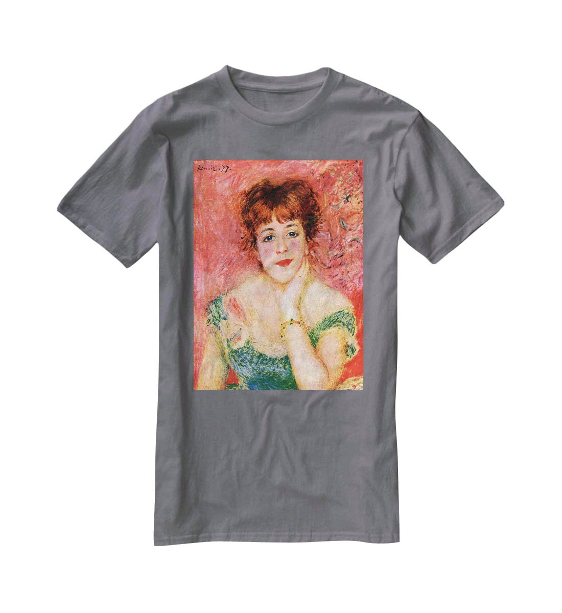 Portrait of Jeanne Samary by Renoir T-Shirt - Canvas Art Rocks - 3