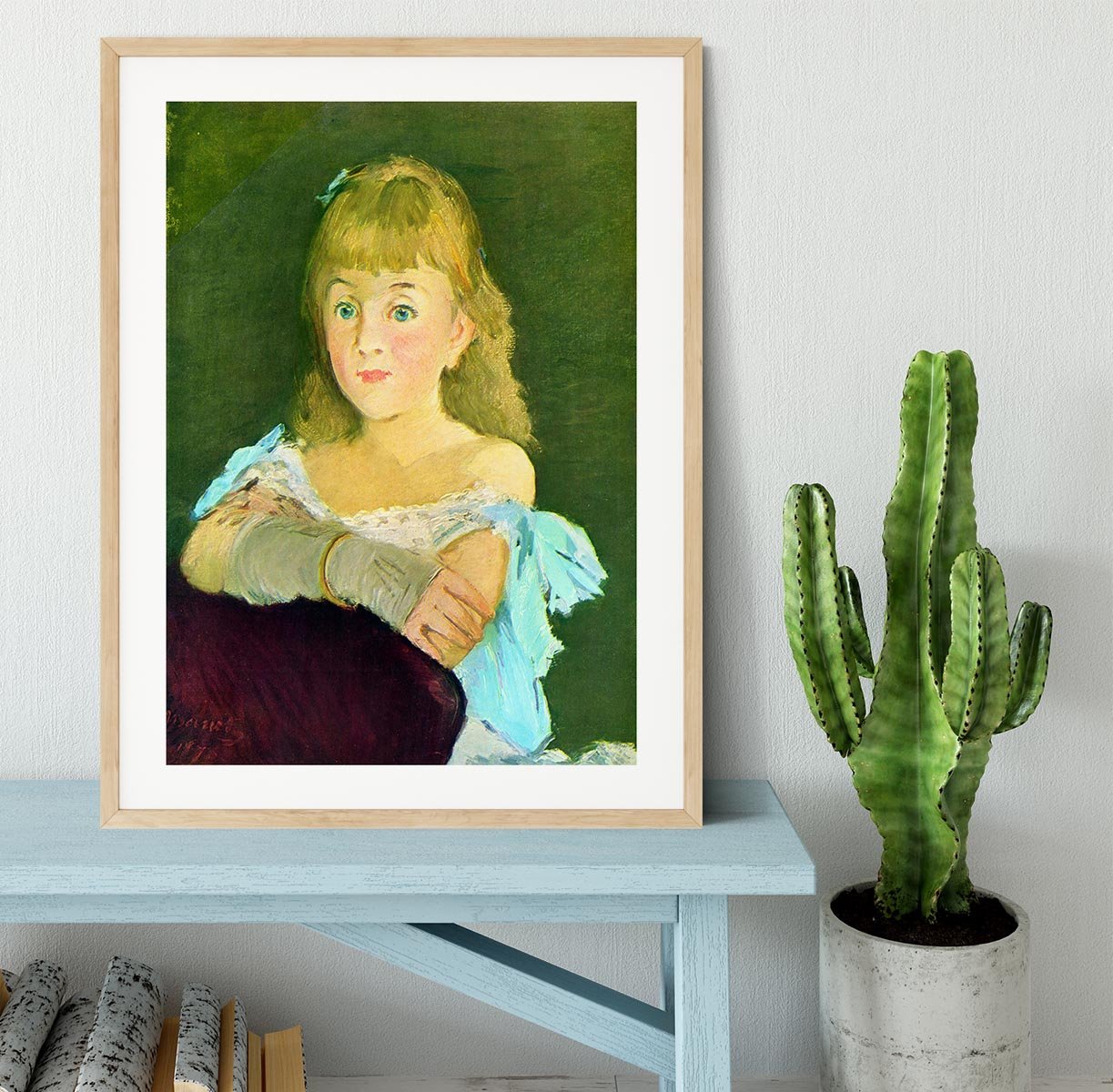 Portrait of Lina Campineanu by Manet Framed Print - Canvas Art Rocks - 3
