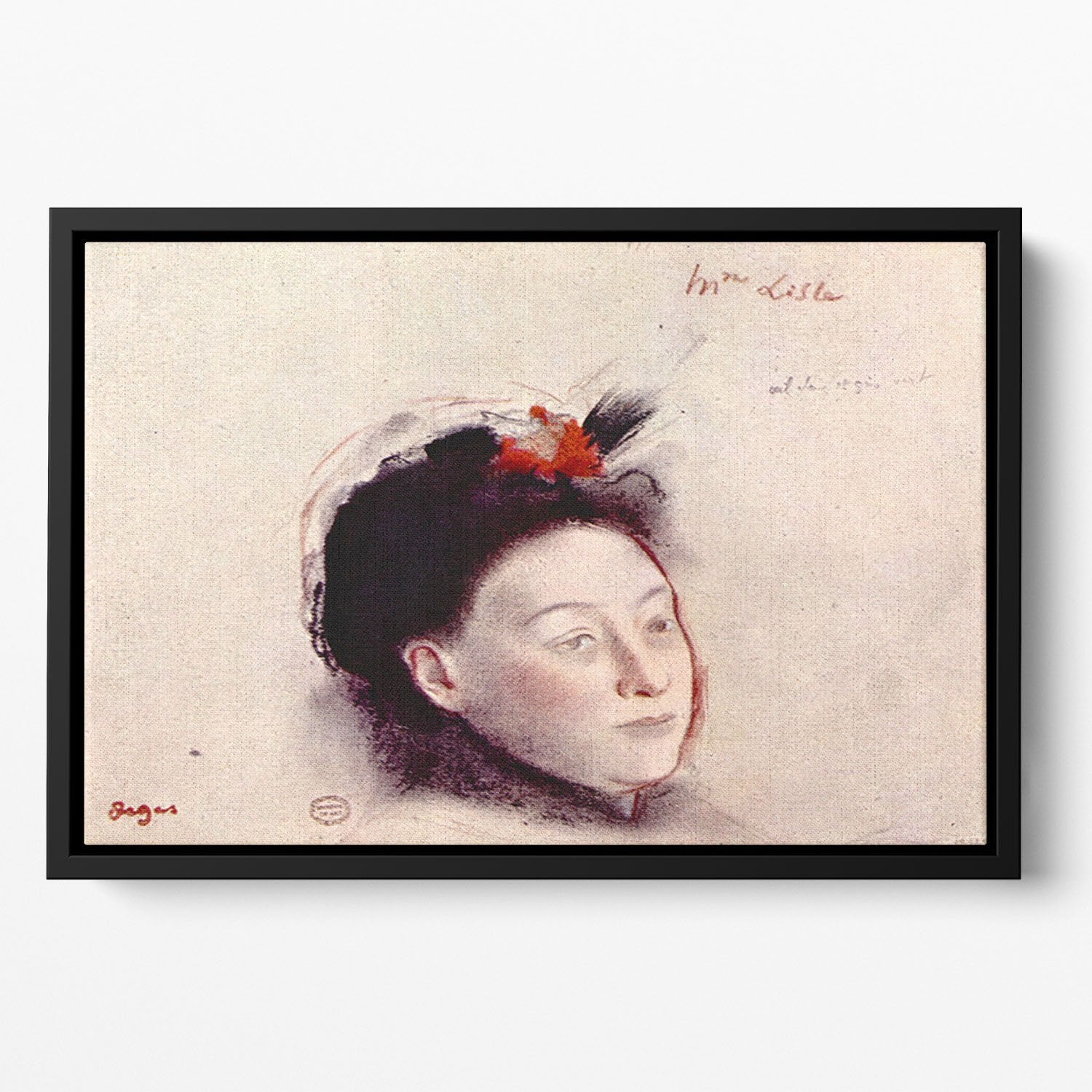 Portrait of Madame Lisle by Degas Floating Framed Canvas