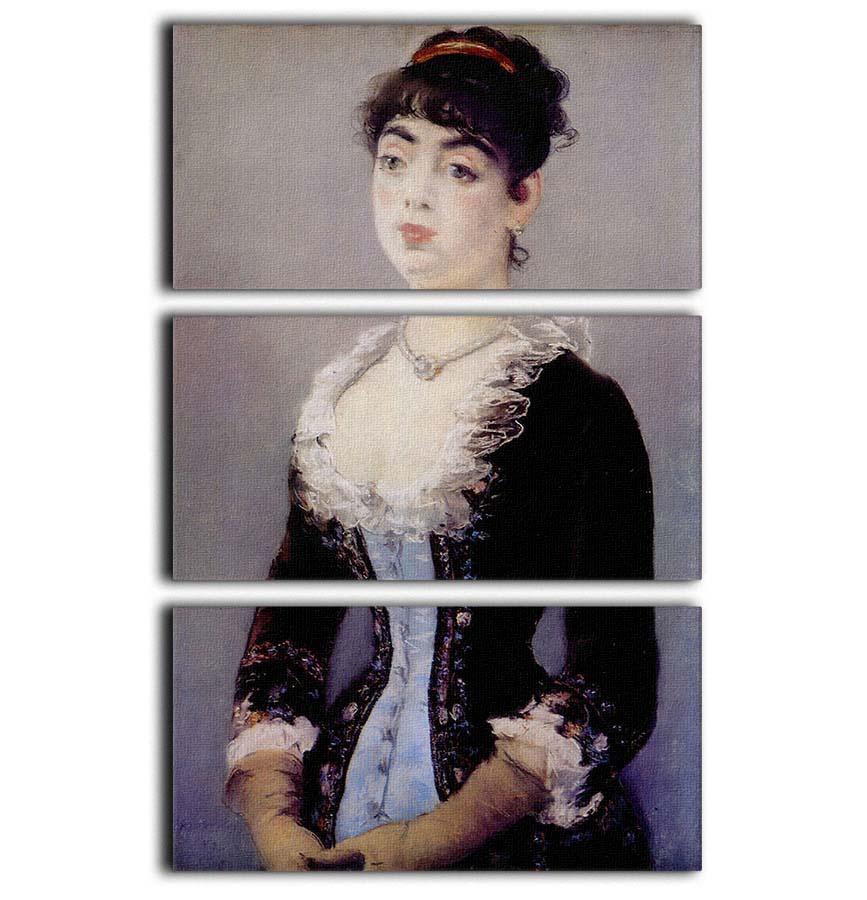 Portrait of Madame Michel LCvy by Manet 3 Split Panel Canvas Print - Canvas Art Rocks - 1