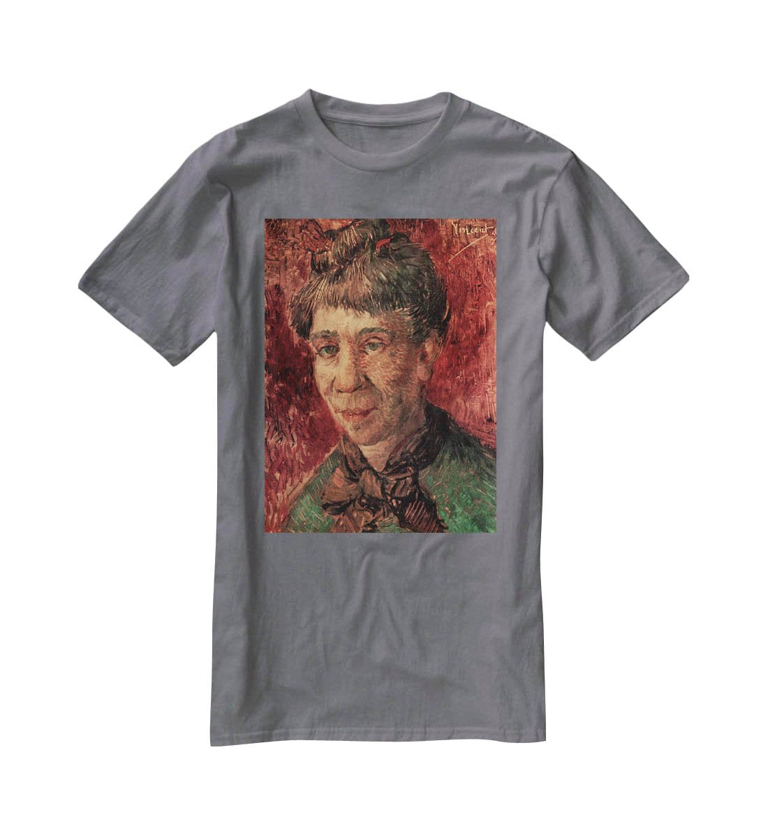 Portrait of Madame Tanguy by Van Gogh T-Shirt - Canvas Art Rocks - 3