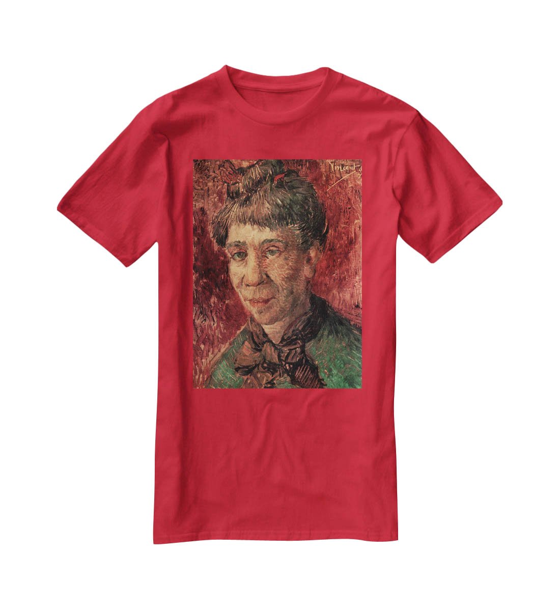 Portrait of Madame Tanguy by Van Gogh T-Shirt - Canvas Art Rocks - 4