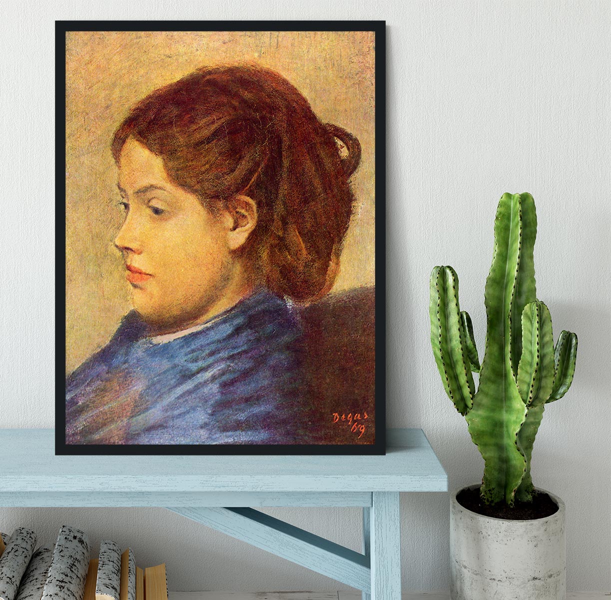Portrait of Mademoiselle Dobigny by Degas Framed Print - Canvas Art Rocks - 2