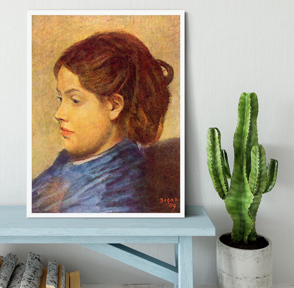 Portrait of Mademoiselle Dobigny by Degas Framed Print - Canvas Art Rocks -6