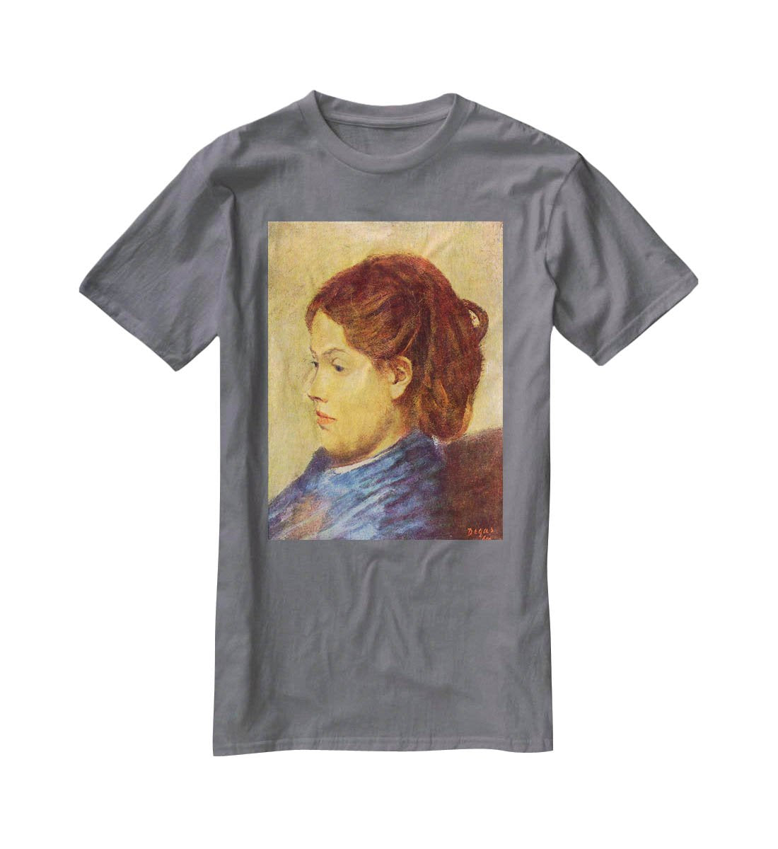 Portrait of Mademoiselle Dobigny by Degas T-Shirt - Canvas Art Rocks - 3