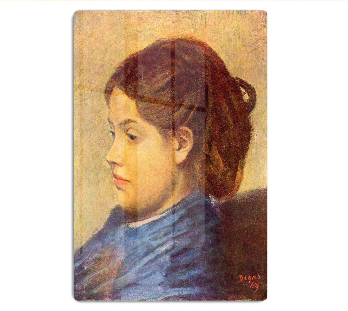 Portrait of Mademoiselle Dobigny by Degas HD Metal Print - Canvas Art Rocks - 1