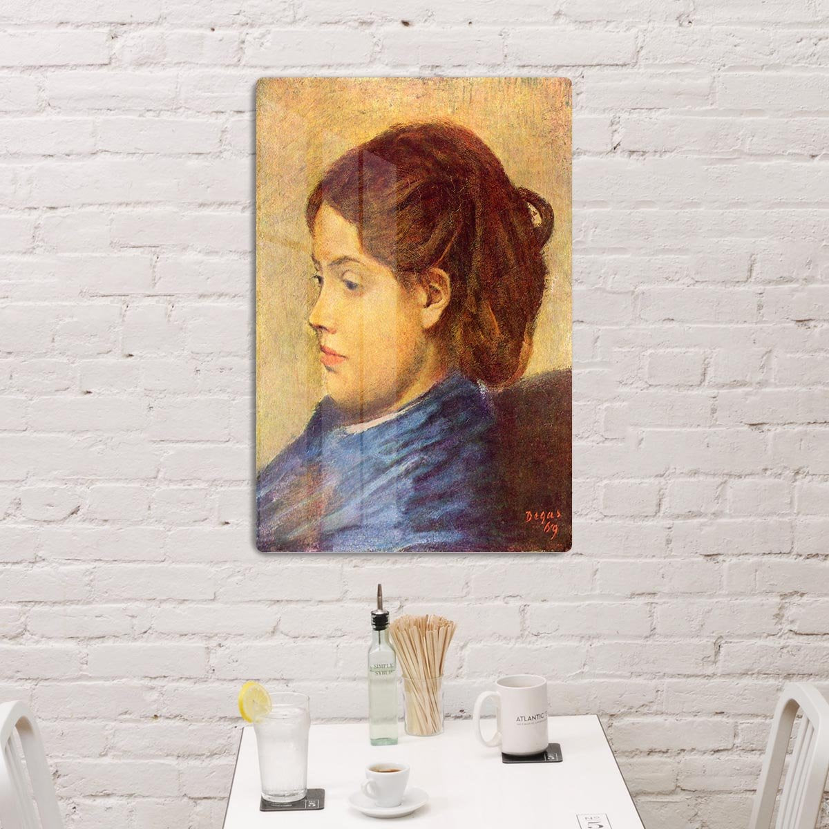 Portrait of Mademoiselle Dobigny by Degas HD Metal Print - Canvas Art Rocks - 3