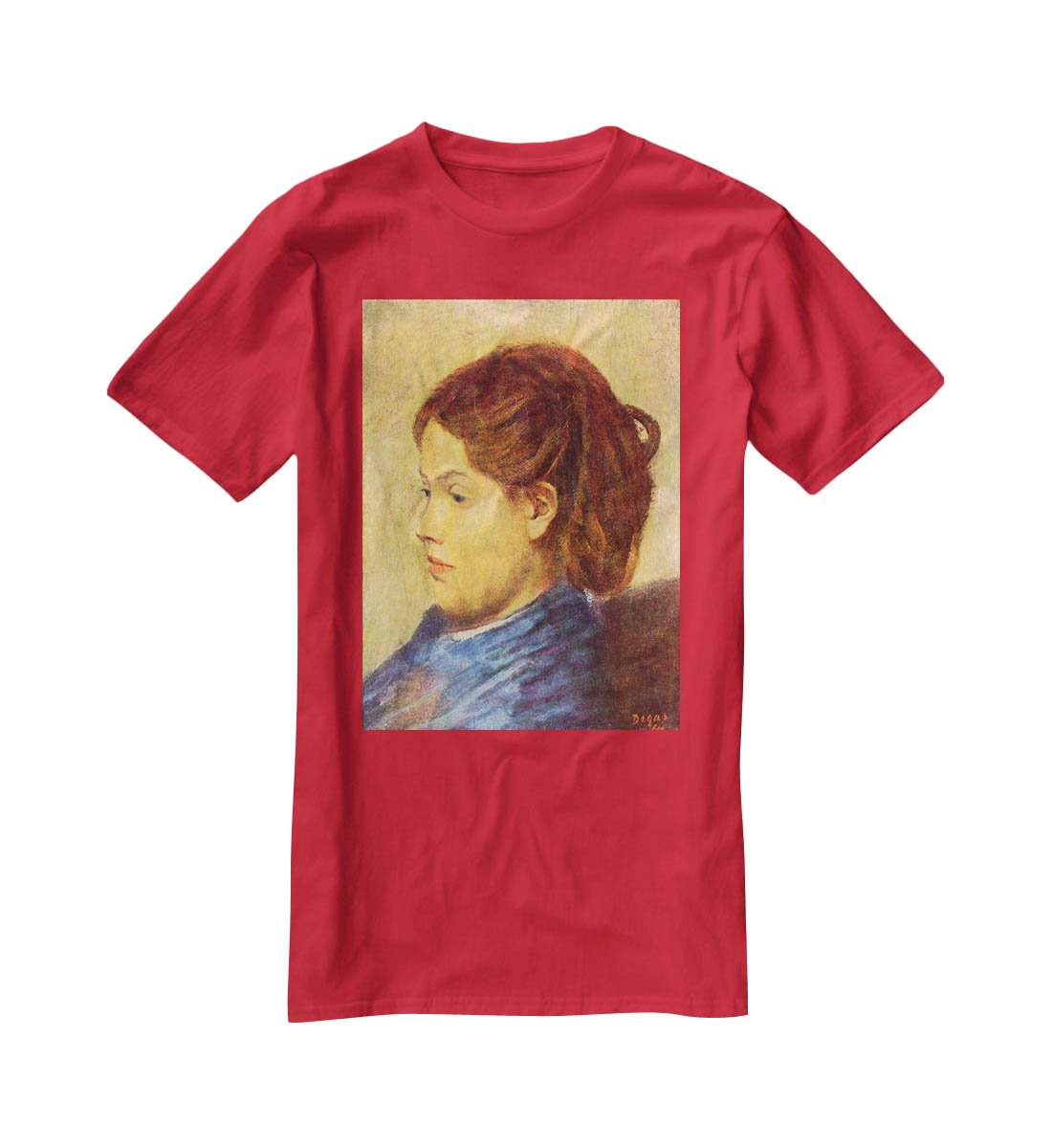 Portrait of Mademoiselle Dobigny by Degas T-Shirt - Canvas Art Rocks - 4